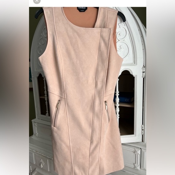 NEW Faux suede stunning dress with  asymmetrical front zipper.. Size small. - Picture 1 of 9